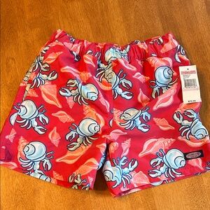 NWT Vineyard Vines Boys swim trunks - Red hermit crab chappy size 6